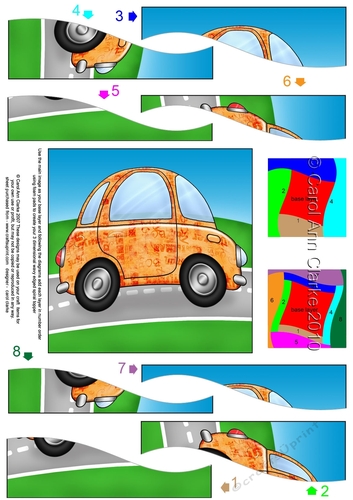 Funky Car with Graffiti - Wavy Spiral Side Stacker