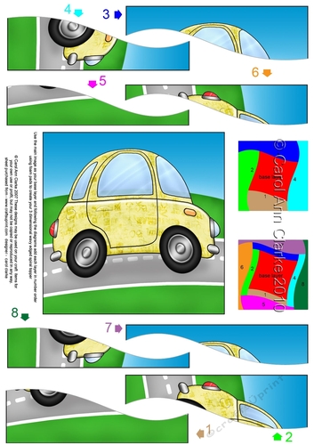Funky Car with Graffiti - Wavy Spiral Side Stacker