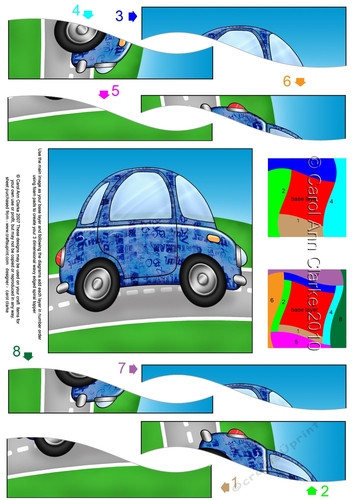 Funky Car with Graffiti - Wavy Spiral Side Stacker