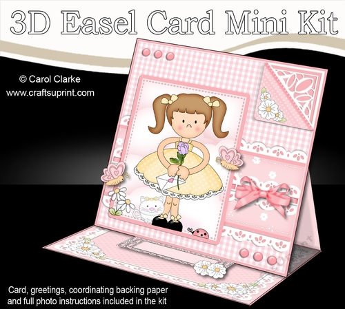 3D Easel Card Mini Kit - Pretty in Yellow - Cute Girlz
