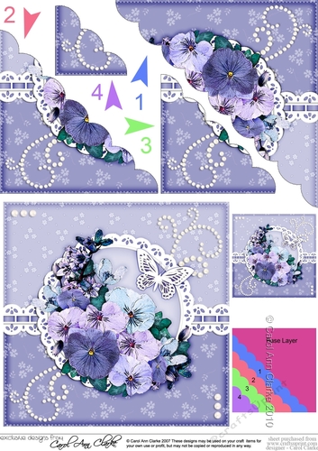 A Touch of Elegance Flowers Pearls and Lace Scalloped Corner Stacker