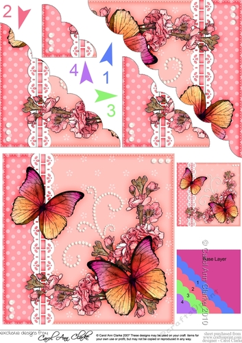 A Touch of Elegance Flowers Pearls and Lace Scalloped Corner Stacker