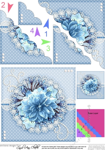 A Touch of Elegance Flowers Pearls and Lace Scalloped Corner Stacker