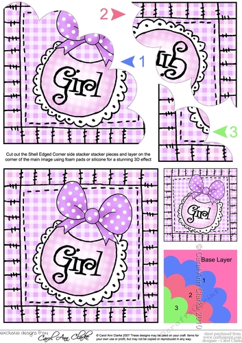 Baby Bib - Shell Edged Corner side stacker