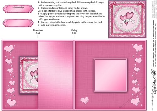 Adorable Hearts - Love Hearts - No-Hole Fold Back Card