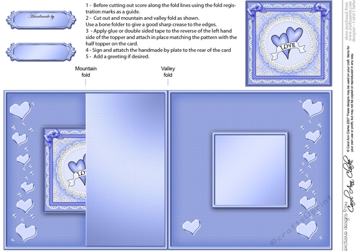 Adorable Hearts - Love Hearts - No-Hole Fold Back Card