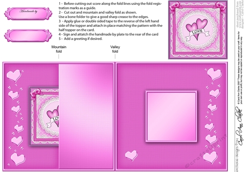 Adorable Hearts - Love Hearts - No-Hole Fold Back Card