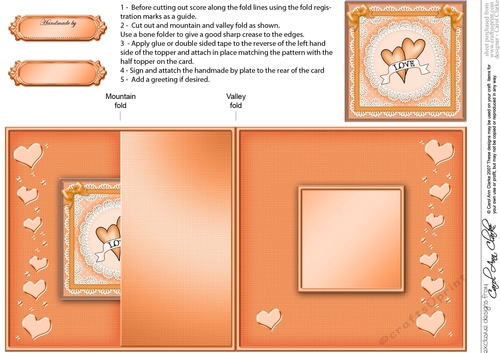 Adorable Hearts - Love Hearts - No-Hole Fold Back Card