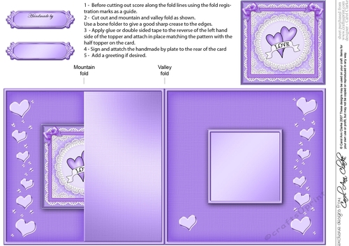 Adorable Hearts - Love Hearts - No-Hole Fold Back Card