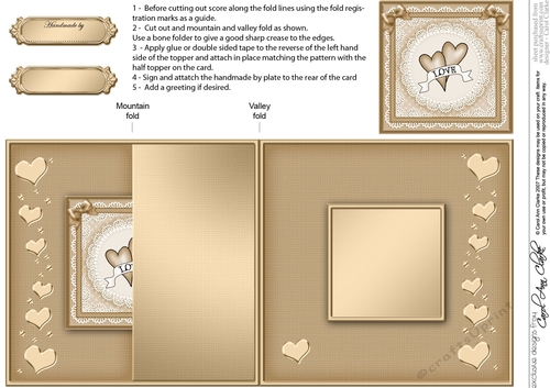 Adorable Hearts - Love Hearts - No-Hole Fold Back Card