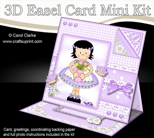 3D Easel Card Mini Kit - Pretty in Lilac - Cute Girlz