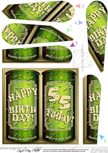 Happy Birthday 55 Today! Cans of Beer Fan Pyramage Topper
