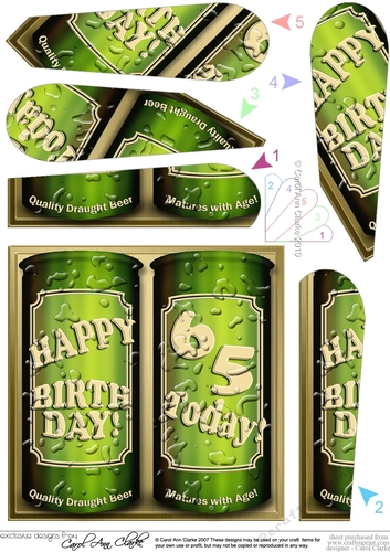 Happy Birthday 65 Today! Cans of Beer Fan Pyramage Topper