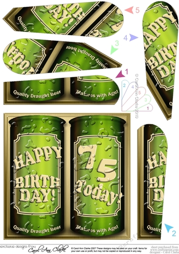 Happy Birthday 75 Today! Cans of Beer Fan Pyramage Topper