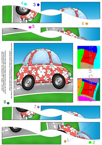 Funky Floral Car - Spiral Side Stacker