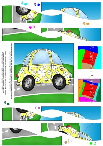 Funky Floral Car - Spiral Side Stacker