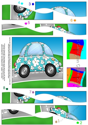 Funky Floral Car - Spiral Side Stacker