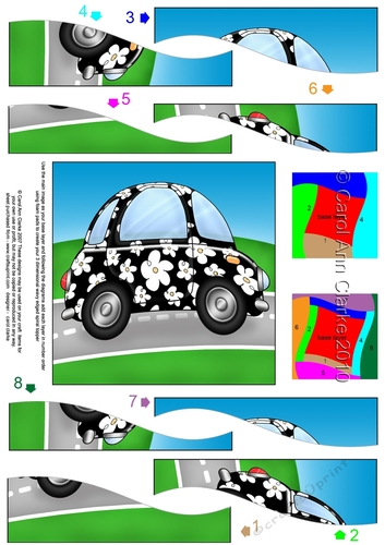 Funky Floral Car - Spiral Side Stacker