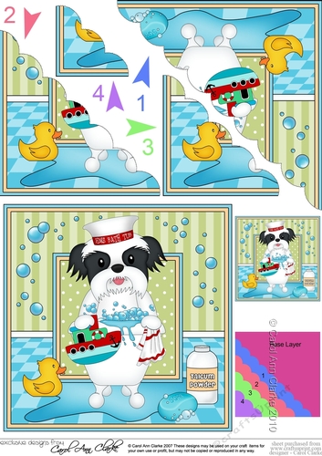 Scalloped Corner Stacker - Bathtub Buddies - Little Shih Tzu Dog
