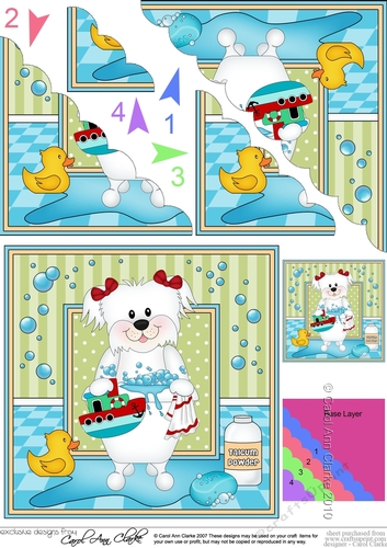 Scalloped Corner Stacker - Bathtub Buddies - Little Bichon Frise Dog