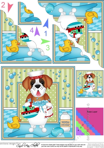 Scalloped Corner Stacker - Bathtub Buddies - Little St Bernard Dog