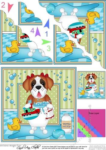 Scalloped Corner Stacker - Bathtub Buddies - Little St Bernard Dog