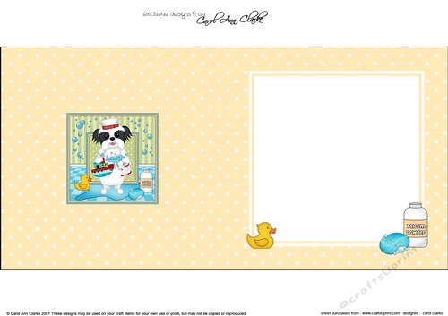 Square Landscape Insert - Bathtub Buddies - Little Shih Tzu Dog
