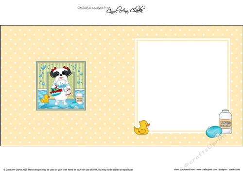 Square Landscape Insert - Bathtub Buddies - Little Shih Tzu Dog