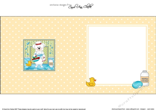 Square Landscape Insert - Bathtub Buddies - Little Bichon Frise Dog