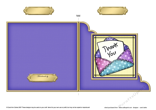 Thank You Envelope - Cut and Fold Corner Card 