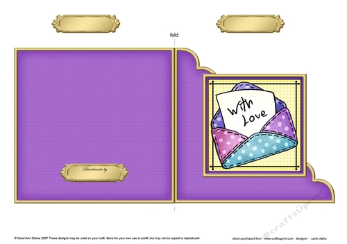 With Love - Cut and Fold Corner Card 