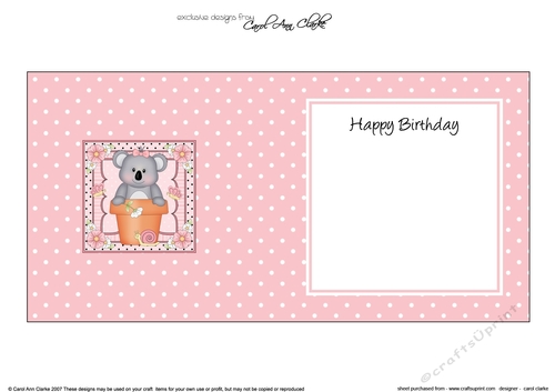 Flower Pot Friends Cute Little Koala Bear square landscape insert