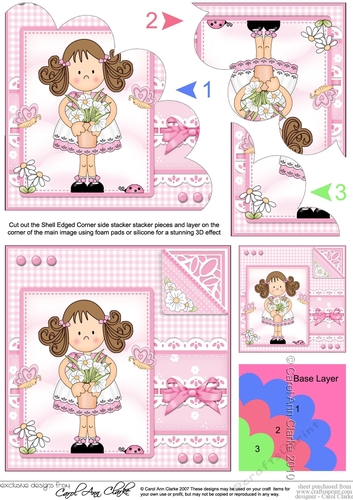 Cute Girlz & Lace Shell Edged Corner Side Stacker