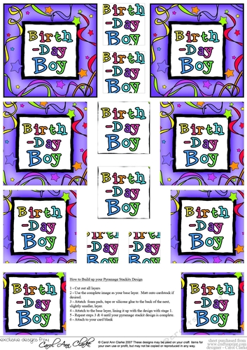 Birthday Boy Pyramage sheet