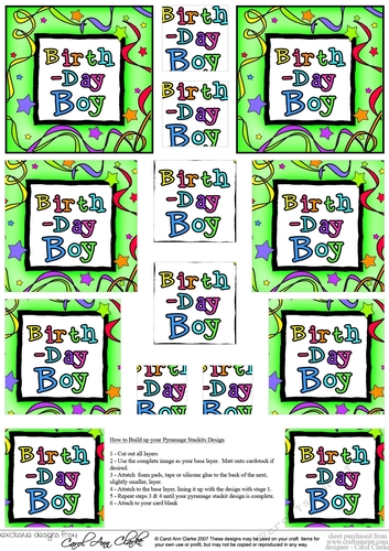 Birthday Boy Pyramage sheet