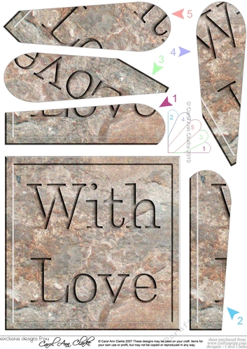 With Love - Set in Stone Fan Pyramage Topper