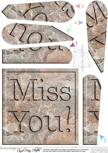 Miss You! - Set in Stone Fan Pyramage Topper
