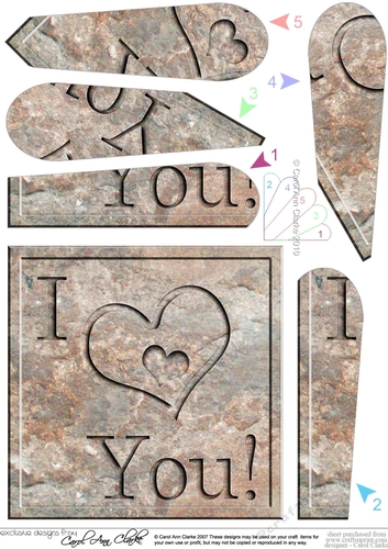 I Love You! - Set in Stone Fan Pyramage Topper