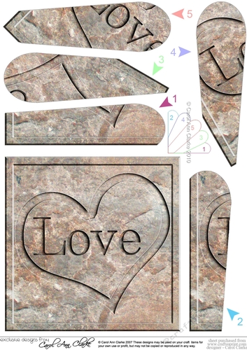 Love - Set in Stone Fan Pyramage Topper