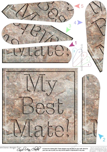 My Best Mate! - Set in Stone Fan Pyramage Topper