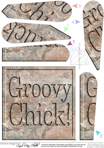 Groovy Chick! - Set in Stone Fan Pyramage Topper