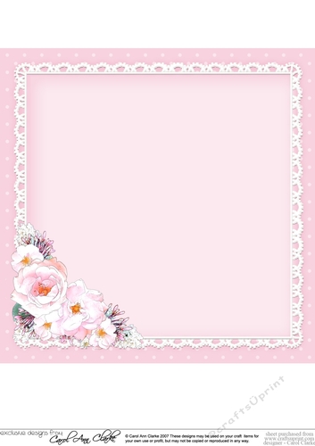 A Touch of Elegance Flowers, Pearls and Lace 8x8 matching insert
