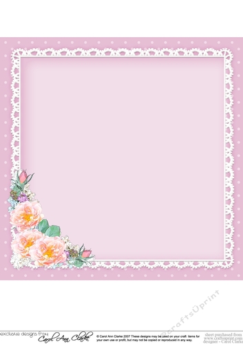 A Touch of Elegance Flowers, Pearls and Lace 8x8 matching insert