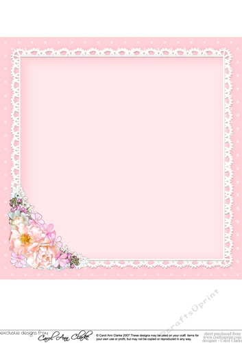 A Touch of Elegance Flowers, Pearls and Lace 8x8 matching insert