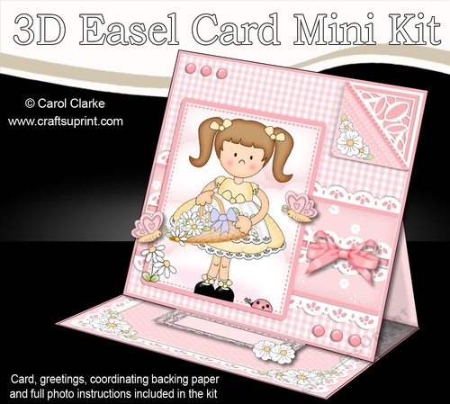 3D Easel Card Mini Kit - Pretty in Yellow - Cute Girlz