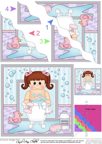 Cute Little Bathtub Girl - Wavey Corner Stacker