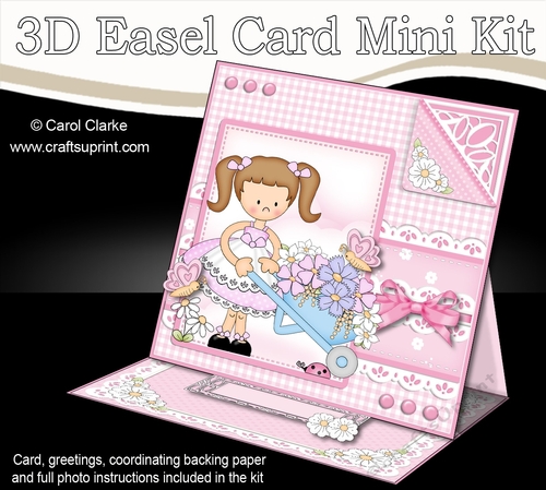 3D Easel Card Mini Kit - Pretty in Pink - Cute Girlz