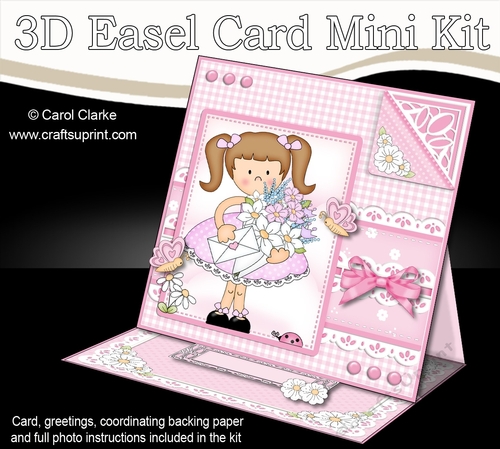 3D Easel Card Mini Kit - Pretty in Pink - Cute Girlz