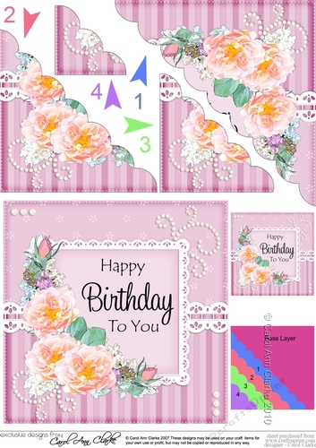 A Touch of Elegance Birthday Flowers Pearls and Lace Scalloped Corner Stacker