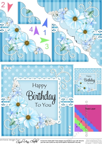 A Touch of Elegance Birthday Flowers Pearls and Lace Scalloped Corner Stacker